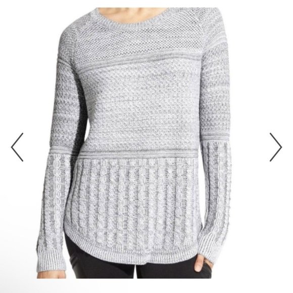 Athleta Sweaters - ATHLETA Womens Borealis Knit Sweater Grey Pullover Cableknit Textured Wool Small